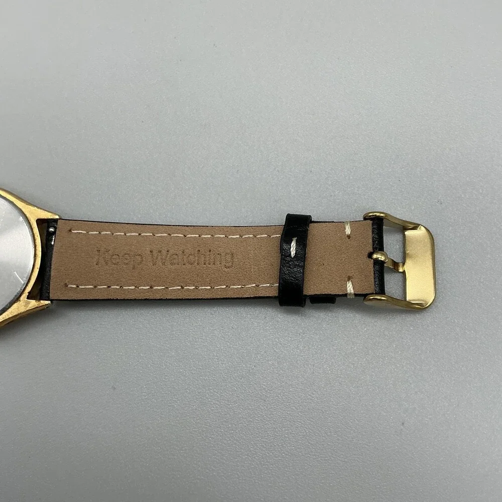 Vintage Seiko 7N43-8A99 Mens Watch 35mm Gold Tone SCRATCHED CRYSTAL New Battery